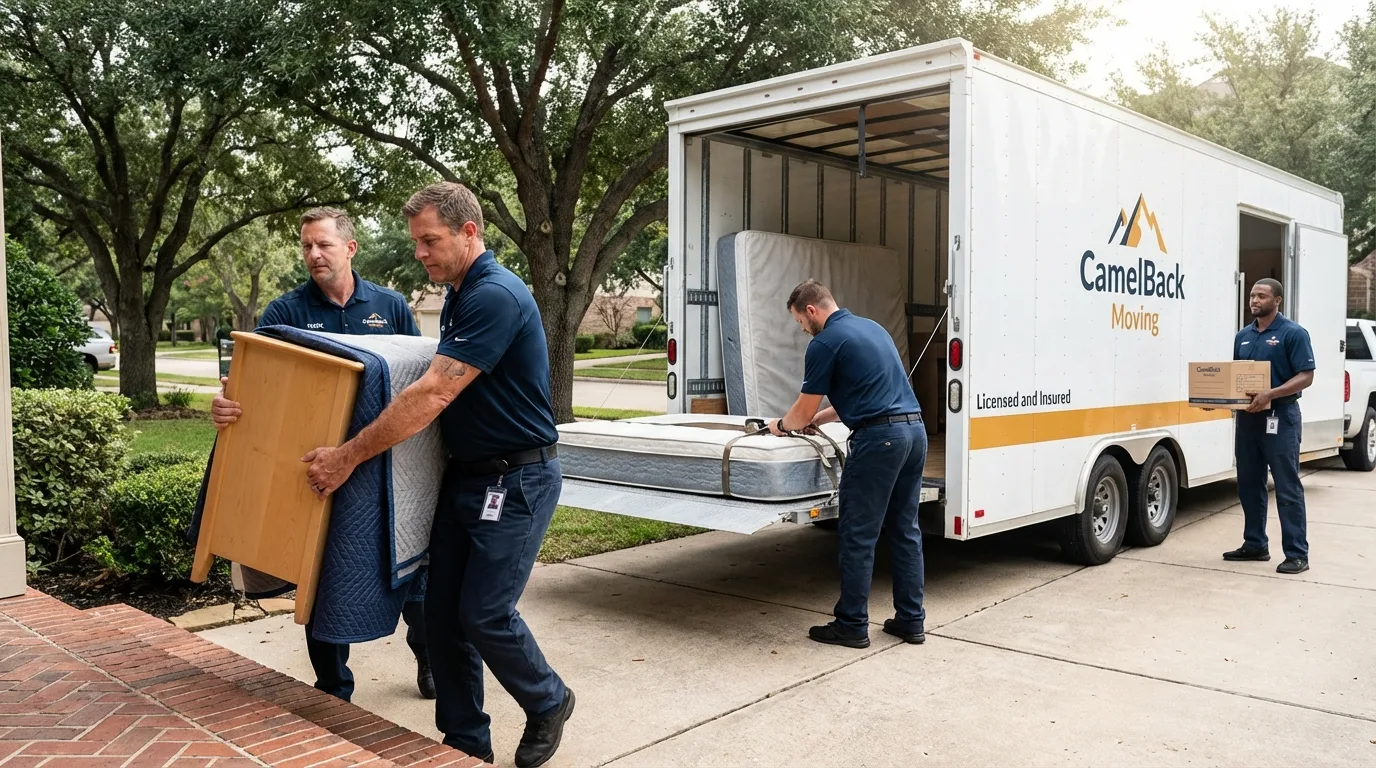 Crew loading residential truck for cross-state move from Russell Springs, KY
