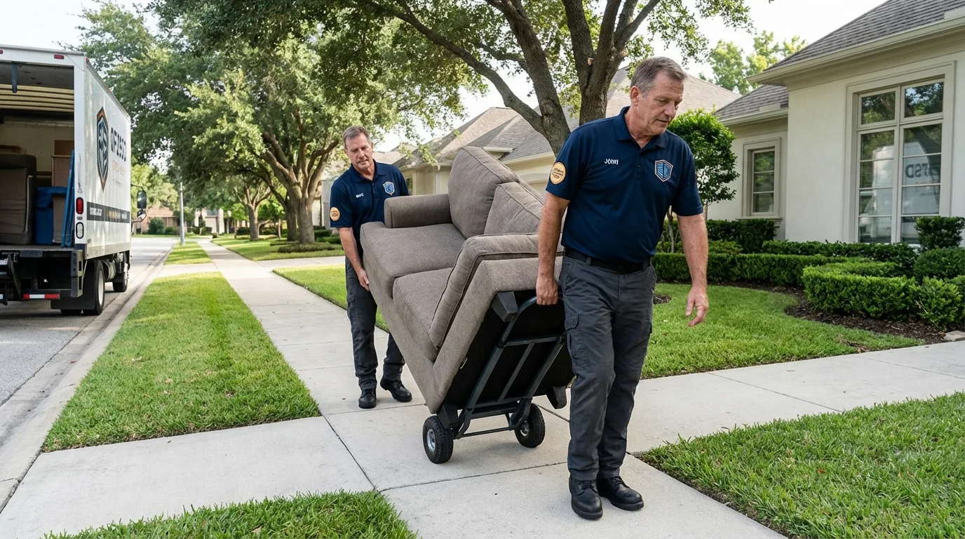 Local residential moving crew loading furniture in Russell Springs, KY